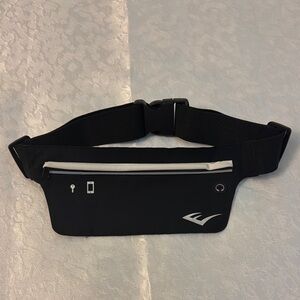 Black Running Waist Pack with White Accents